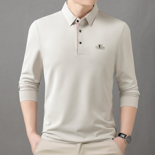 Herren hochwertiges Langarm Poloshirt mit feuchtigkeitsregulierendem Material und elegantem Kragen Echoarchiv