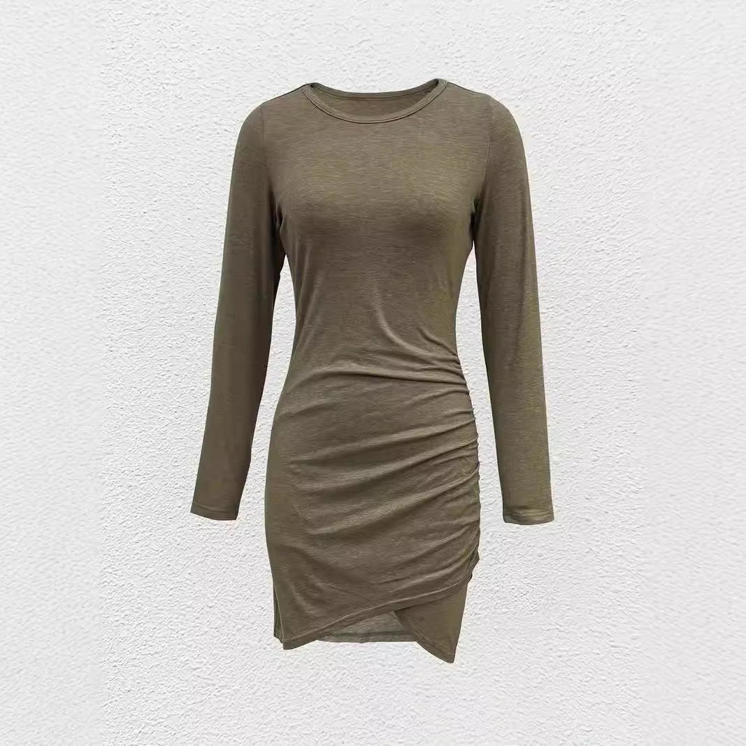 Damen Langärmeliges Wickel‑Optik‑Tulpenkleid mit Seitentaschen Echo Archiv