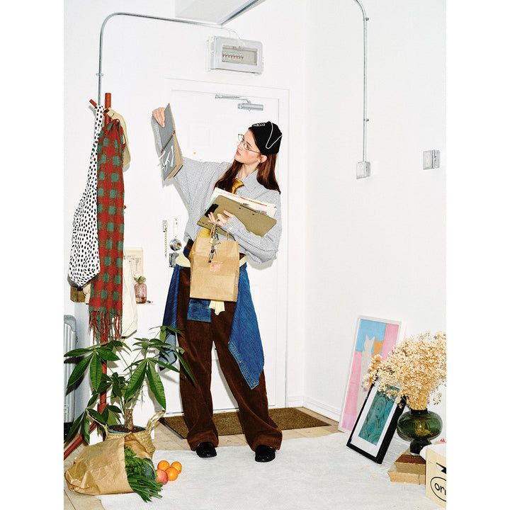 Unisex Oversized Karo-Hemd im Relaxed-Fit mit abgerundetem Saum Echoarchiv
