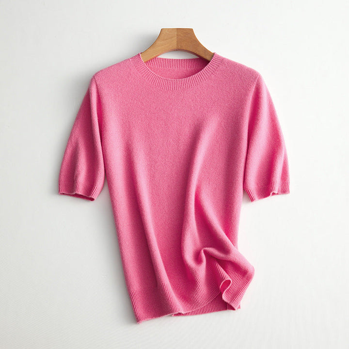Damen Kurzarm Cashmere-Mix Pullover Echoarchiv