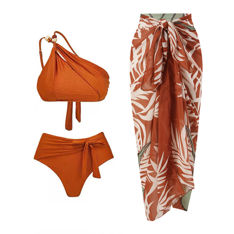 Damen Hochgeschnittener Bikini mit asymmetrischem Schnitt und raffiniertem Wickel-Design Echo Archiv