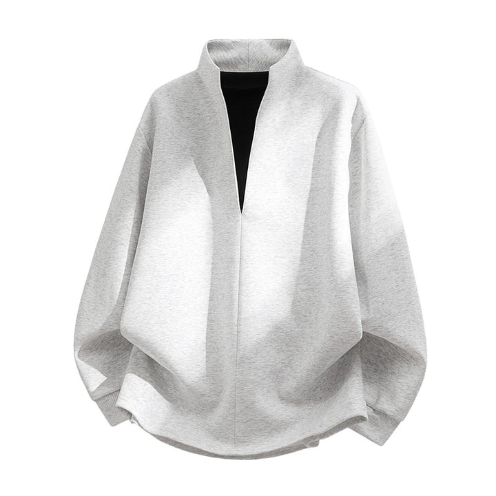 Unisex Oversize-Sweatshirt mit Stehkragen, halber Öffnung und abgerundetem Saum Echoarchiv