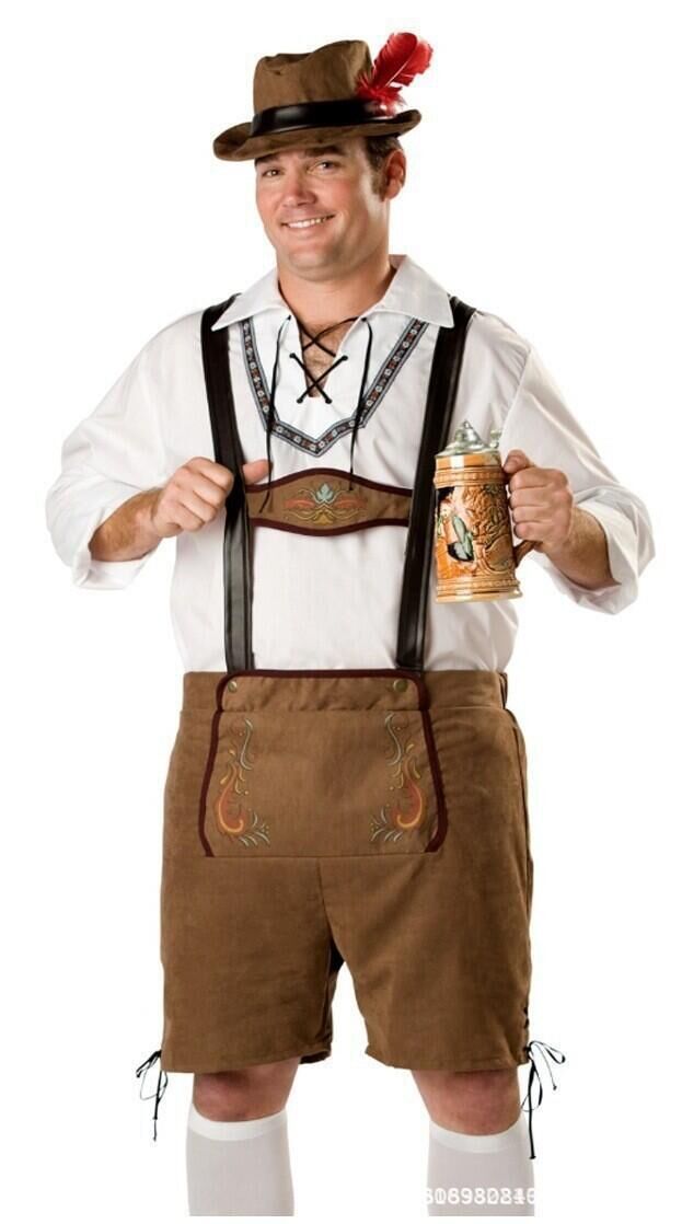 Herren nan kurze Trachtenlederhose mit verstellbaren Hosenträgern und besticktem Latz Echo Archiv