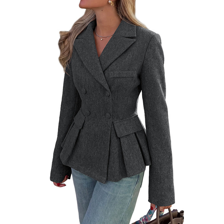 Damen Doppelreihiger taillierter Blazer mit Schößchen – Valéne