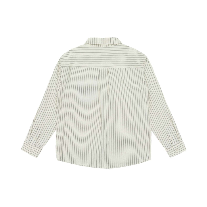 Unisex Lässiges Oversize‑Hemd mit vertikaler Nadelstreifenstruktur und kontrastierter Brusttasche Echoarchiv