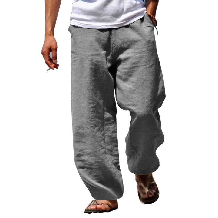 Herren nan lockere Leinenhose mit weitem Bein und elastischem Bund Echo Archiv
