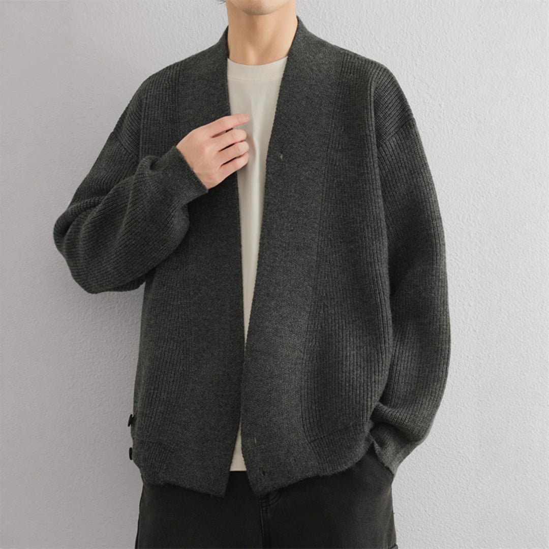 Herren lässige Strickjacke mit offenem Kragen Echoarchiv