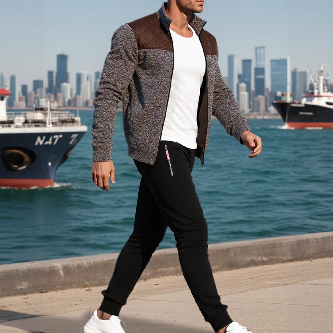 Herren Sportliche Jacke mit Querrippen-Muster und leicht gepolstertem Schulterbereich Echoarchiv