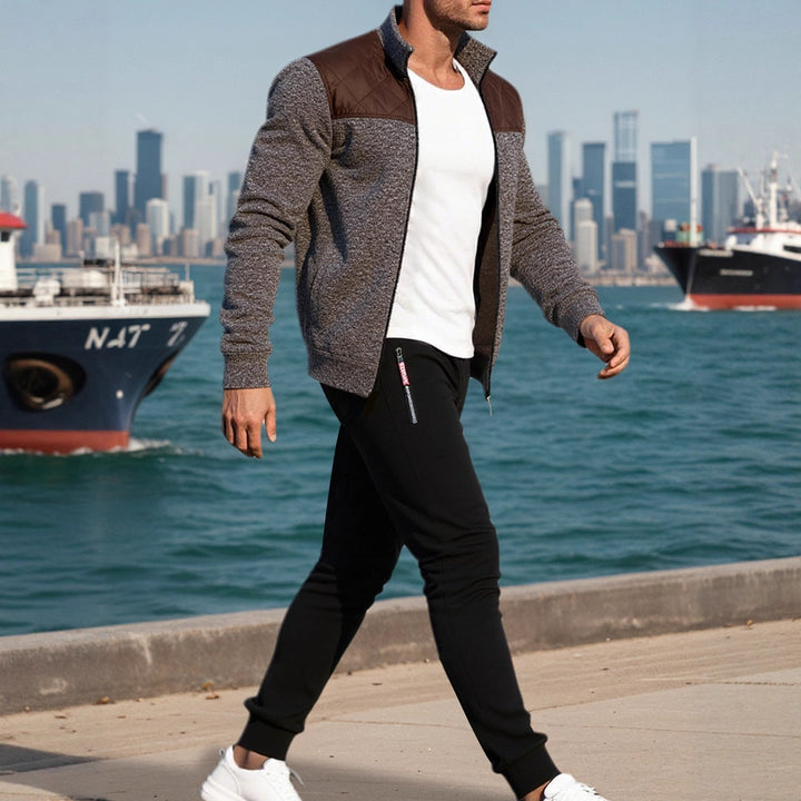 Herren Sportliche Jacke mit Querrippen-Muster und leicht gepolstertem Schulterbereich Echoarchiv