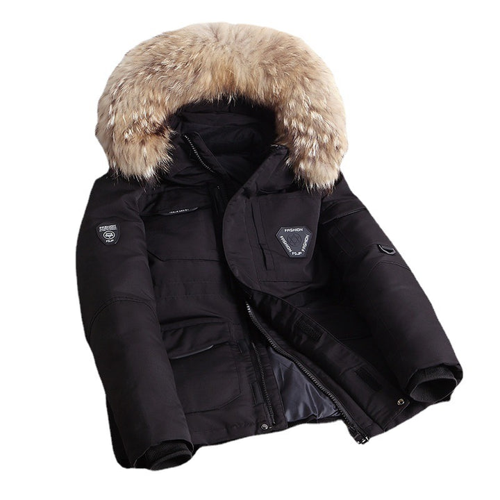 Herren Winterparka mit abnehmbarer Kunstfellkapuze, Thermoisolierung und Utility‑Taschen Echo Archiv