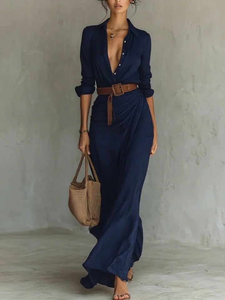 Damen maxi Kleid mit elegantem Wickeldesign Echo Archiv