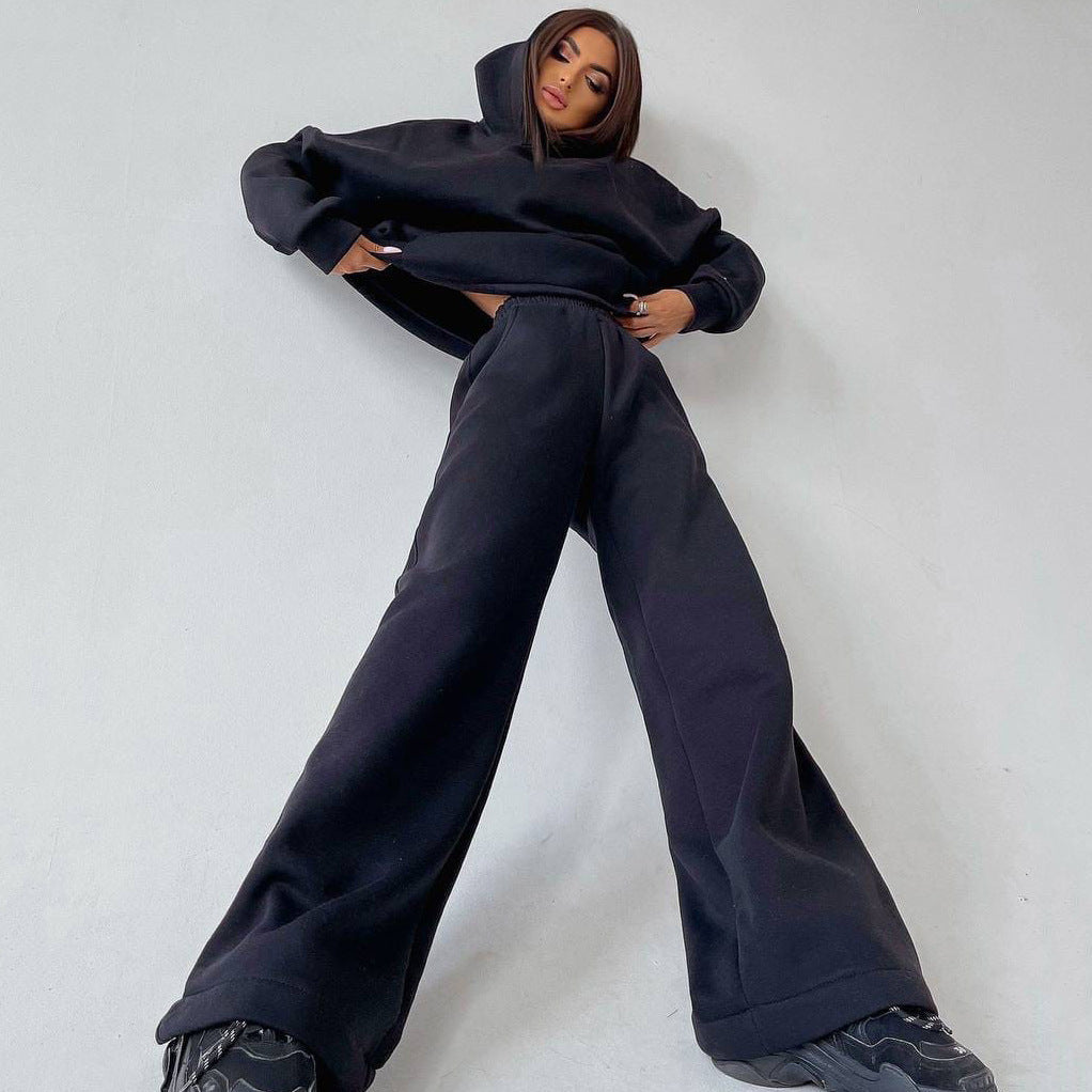 Damen nan weiches Oversize Hoodie mit weitem Schlag Jogginghose Set Echo Archiv