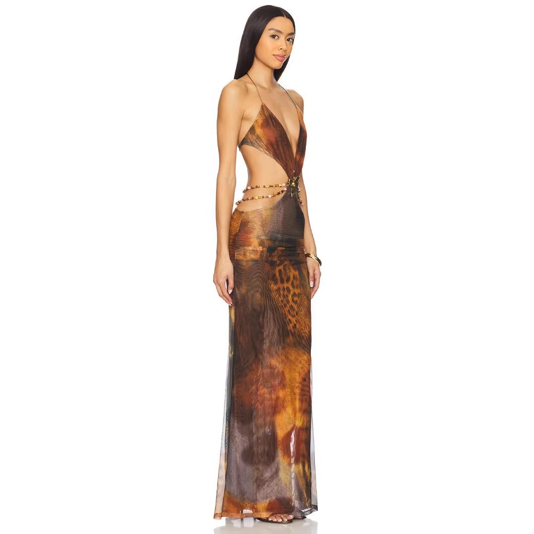 Damen Maxi-Kleid mit verführerischem tiefem Ausschnitt und elegantem Schnitt Echo Archiv