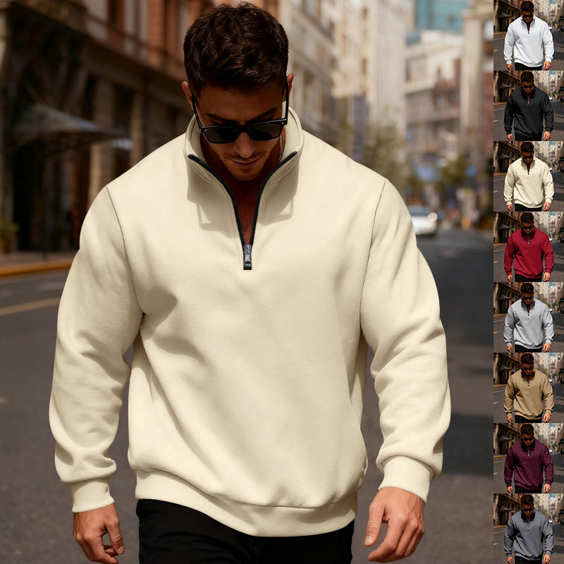 Herren Sweatpullover mit hohem Kragen und Reißverschluss Echoarchiv