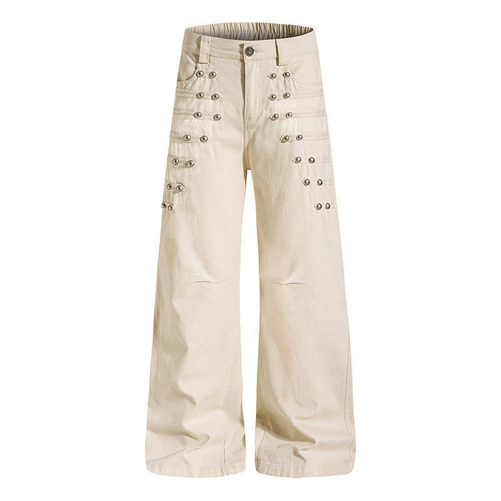 Damen Hochtaillierte weite Culotte-Hose mit Ösen-Detail Echoarchiv