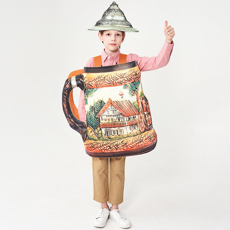 Unisex nan traditioneller keramischer Bierkrug mit Zinndeckel und handbemaltem Reliefmotiv Echo Archiv