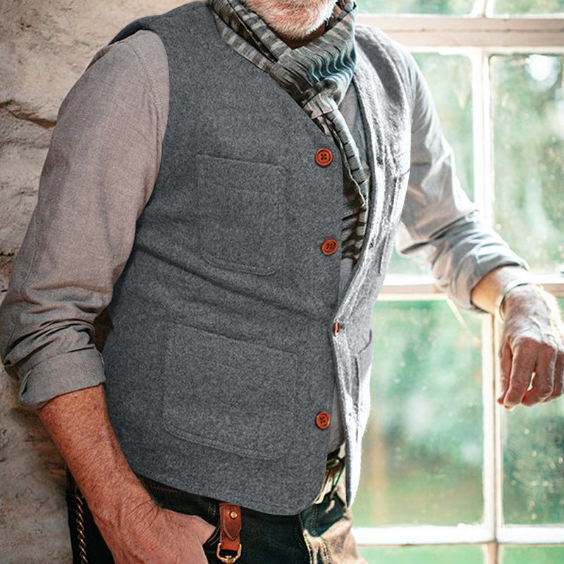 Herren Weste mit praktischen Taschen und elegantem Schnitt Echoarchiv