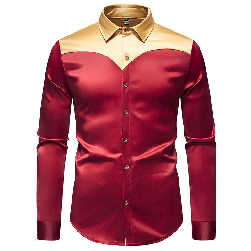 Herren elegante Hemd mit kontrastierendem Kragen und Knopfleiste Echoarchiv