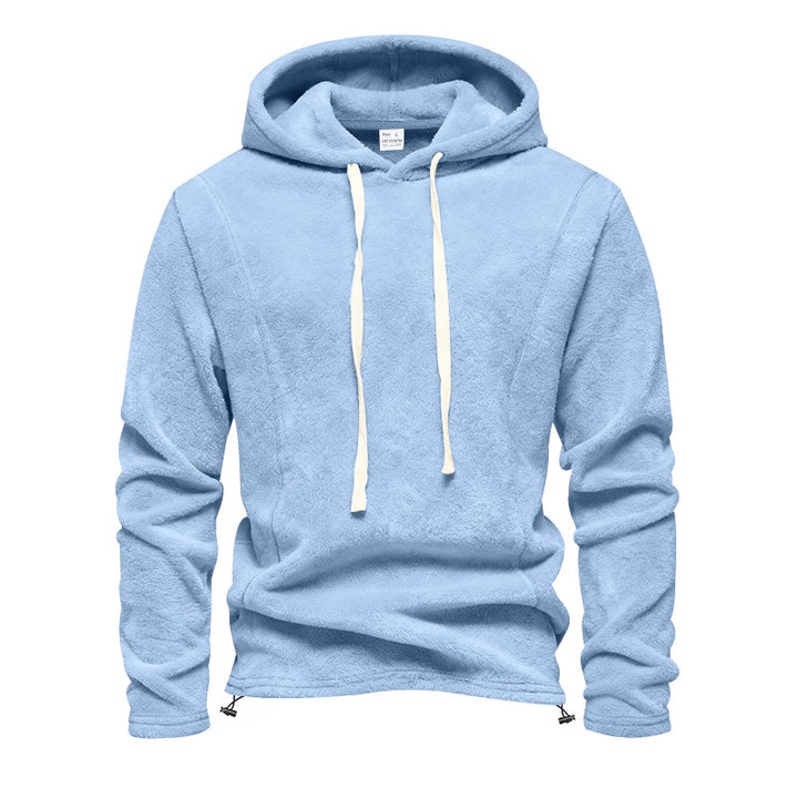 Herren Flauschiger Kapuzenpullover aus Teddy‑Fleece mit Tunnelzugsaum Echoarchiv