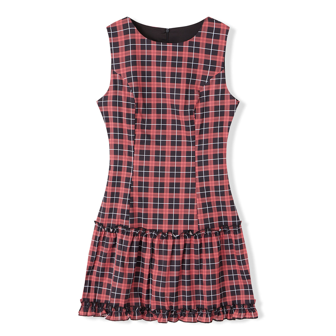 Damen Freizeitkleid mit Punkten und Rüschendetail Echo Archiv