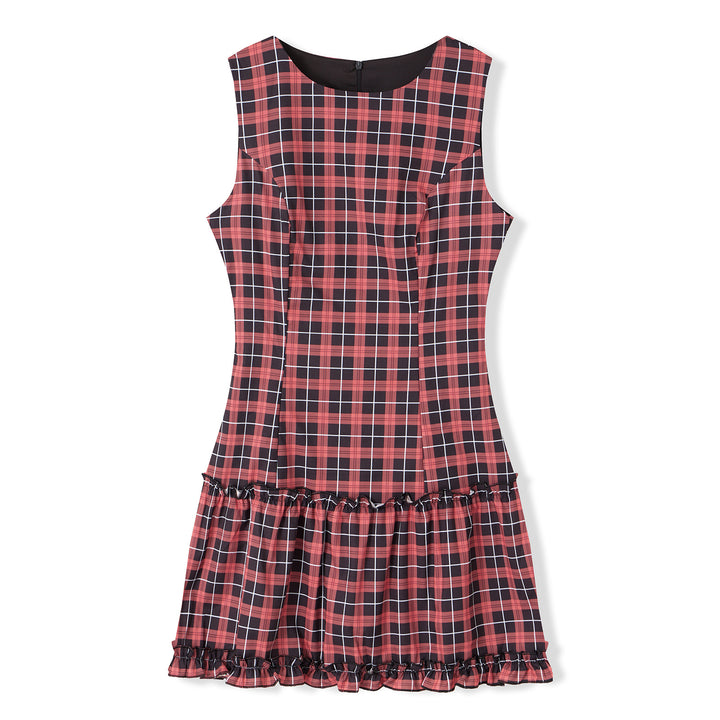 Damen Freizeitkleid mit Punkten und Rüschendetail Echo Archiv