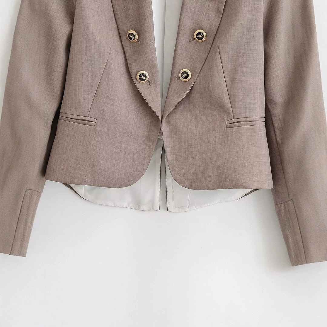 Damen Kurzblazer mit taillierter Silhouette und dekorativer Doppelreihe Zierknöpfe Echo Archiv
