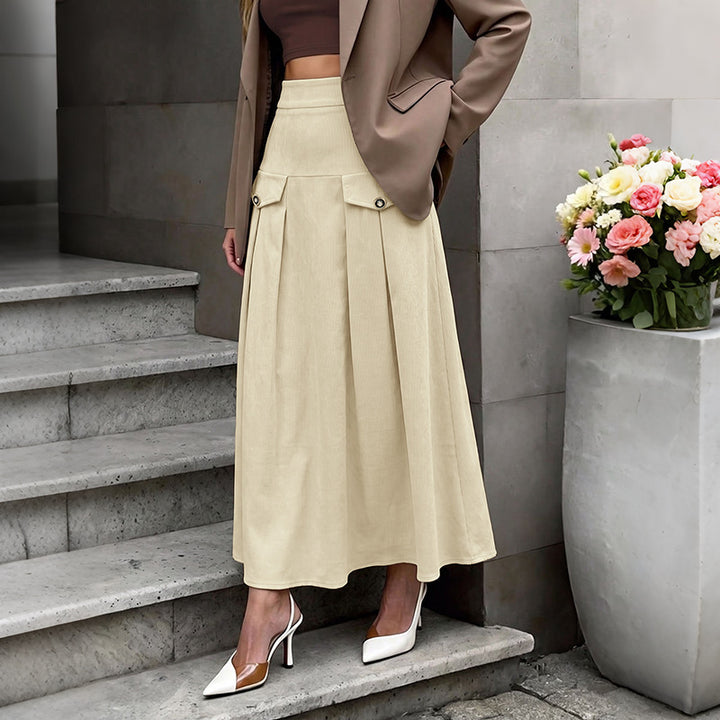 Damen Eleganter Plisseerock mit Gürteldetails Echo Archiv