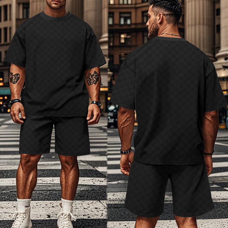 Herren lässiges T-Shirt und Shorts Set Echoarchiv