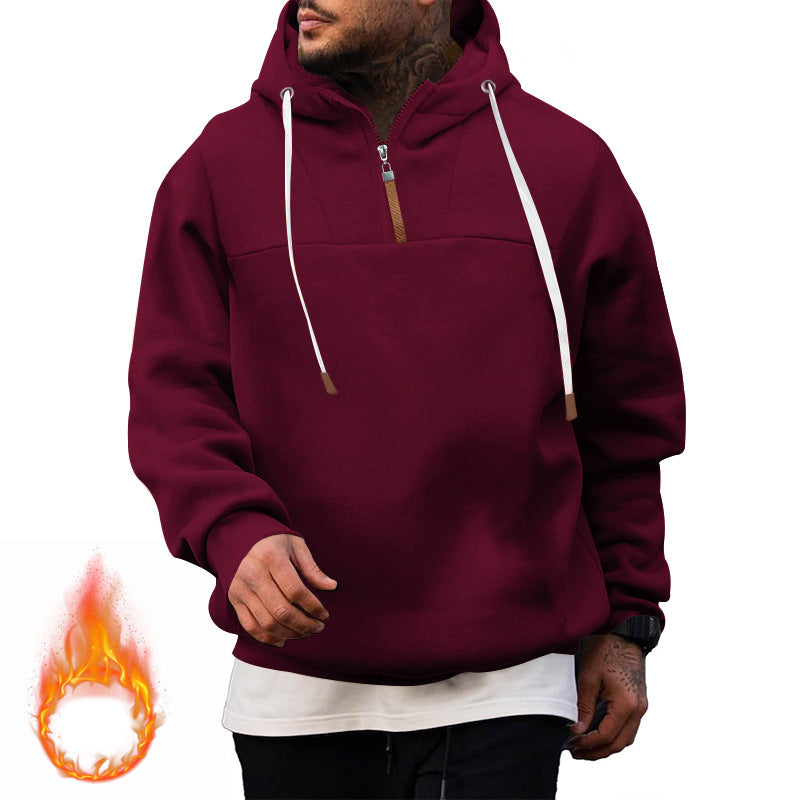 Herren Sport-Hoodie mit hohem Kragen und Reißverschluss Echoarchiv