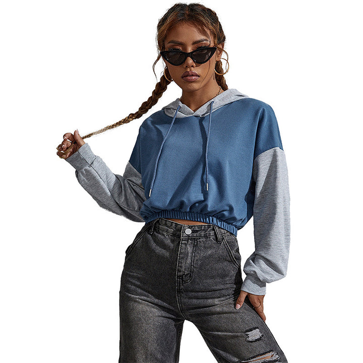 Damen Modischer cropped Hoodie mit Farbblock Echo Archiv