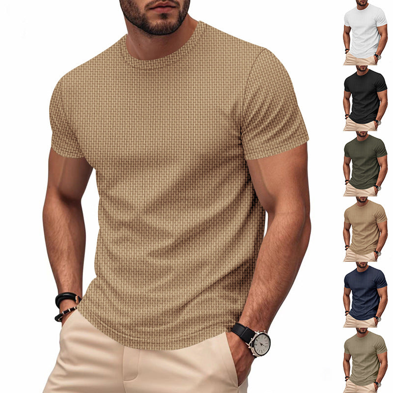 Herren Kurzarm T-Shirt mit strukturiertem Design und atmungsaktiver Baumwolle Echoarchiv