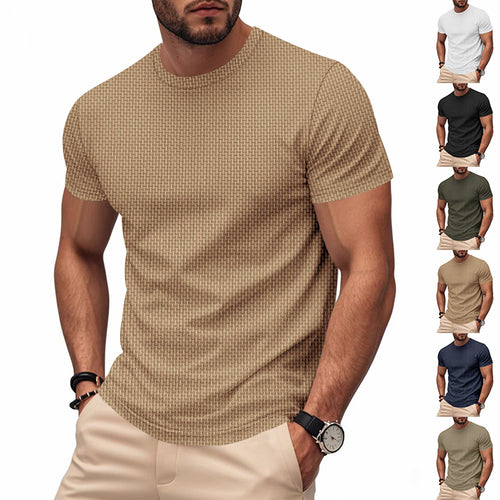 Herren Kurzarm T-Shirt mit strukturiertem Design und atmungsaktiver Baumwolle Echoarchiv