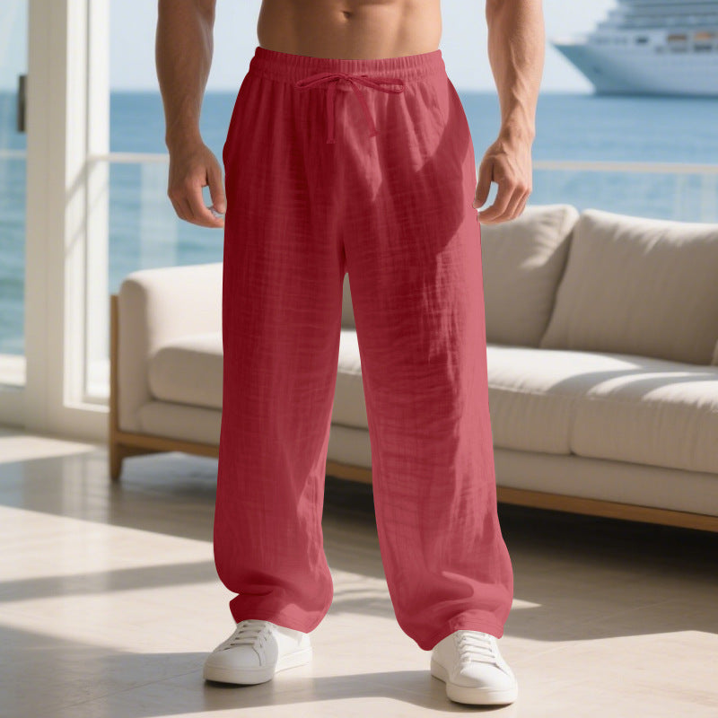 Herren luftige Strandhose mit elastischem Bund und seitlichen Taschen Echoarchiv