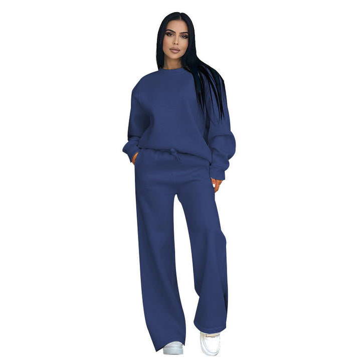 Damen nan Lounge-Set mit Oversize-Rundhalsausschnitt und hochgeschnittener Jogginghose mit weitem Bein Echo Archiv