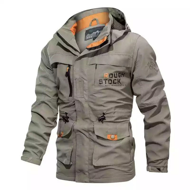 Herren Robust-Canvas-Fieldparka mit Kapuze, taillierendem Kordelzug und Multifunktions‑Taschen Echo Archiv