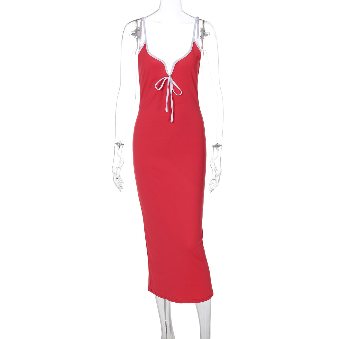 Damen figurbetontes Maxikleid mit tiefem Ausschnitt Echo Archiv