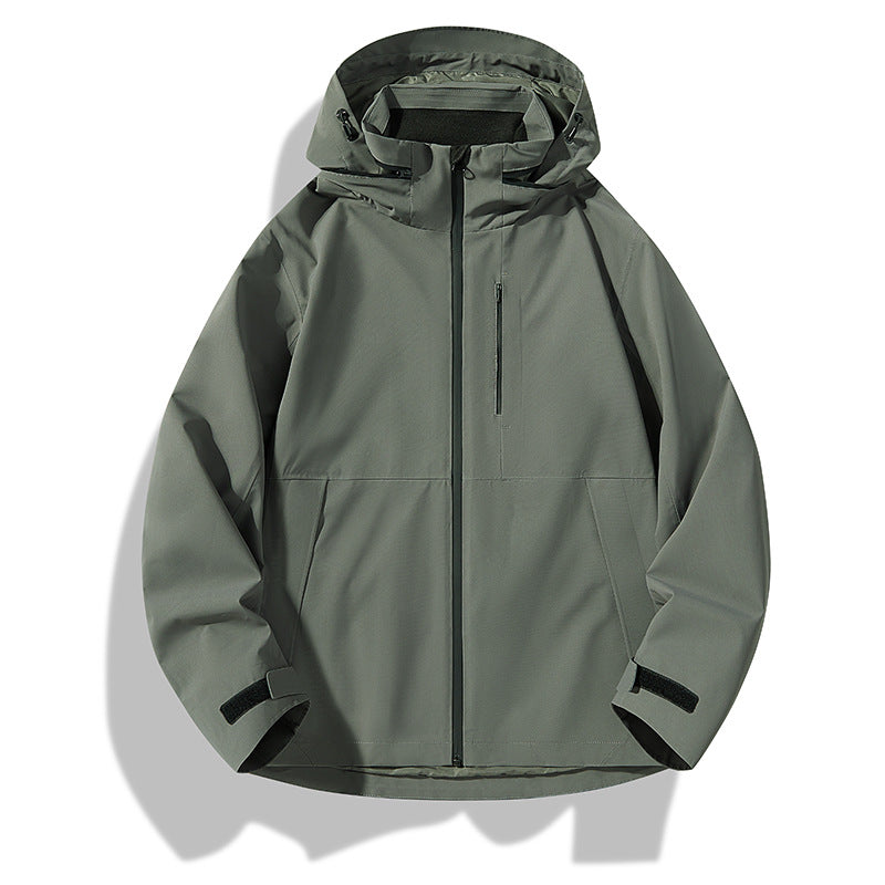 Herren Zweilagige wasserdichte Outdoorjacke mit Kapuze, Verschweißten Reißverschlüssen und Kontrastpaneelen Echo Archiv