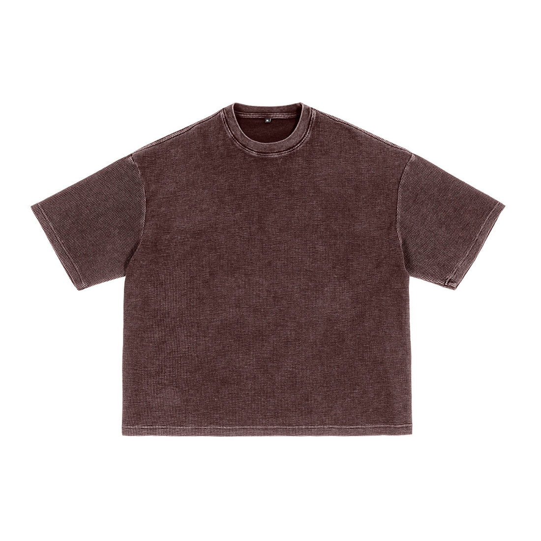 Herren Oversize Waffle-Struktur T-Shirt mit kurzem Arm und geripptem Rundhals Echo Archiv