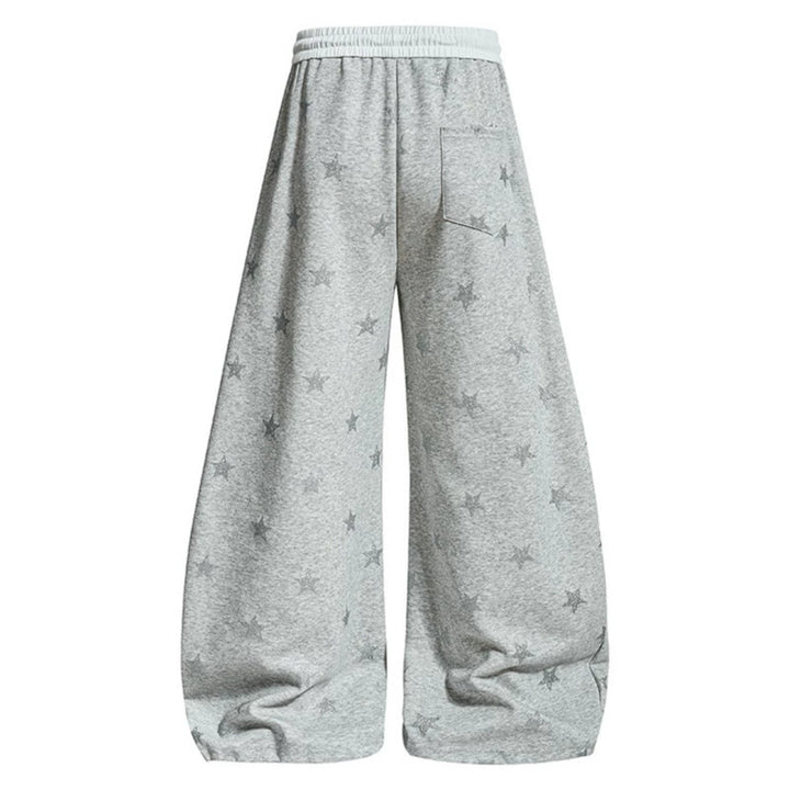 Damen Weite Lounge-Hose mit Sternenprint und elastischem Tunnelzug Echoarchiv