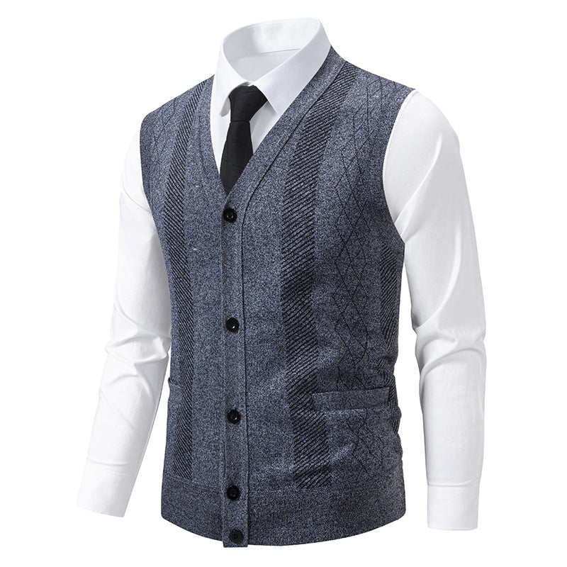 Herren elegante Weste mit strukturiertem Design und praktischen Taschen Echoarchiv