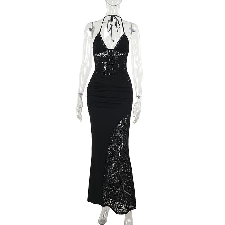 Damen Elegantes Maxikleid mit raffinierten Spitzenakzenten Echo Archiv