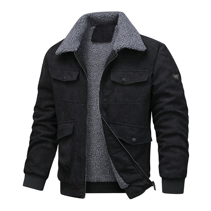 Herren stilvolle und warme Cordjacke mit Fleece-Futter Echoarchiv