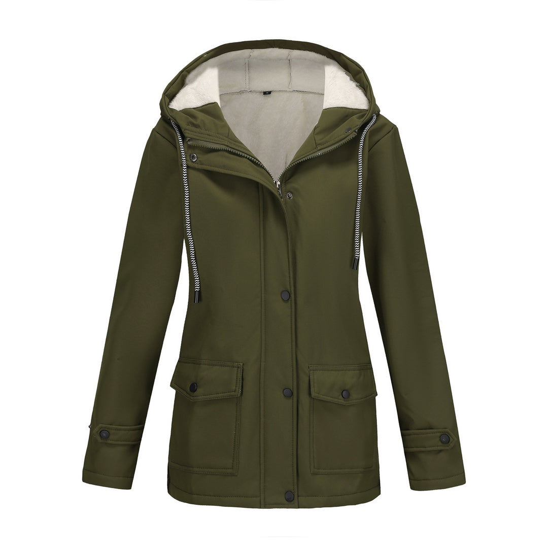Damen nan wasserabweisender Parka mit Teddyfutter verstellbarer Kapuze und aufgesetzten Taschen Echo Archiv