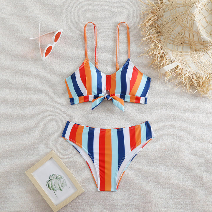 Damen Bandeau-Bikini mit verstellbaren Trägern und Knoten-Detail Echo Archiv