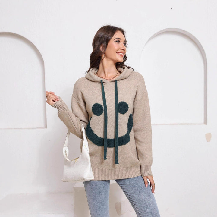 Damen Gemütlicher Kapuzenpullover mit Smiley-Design Echo Archiv