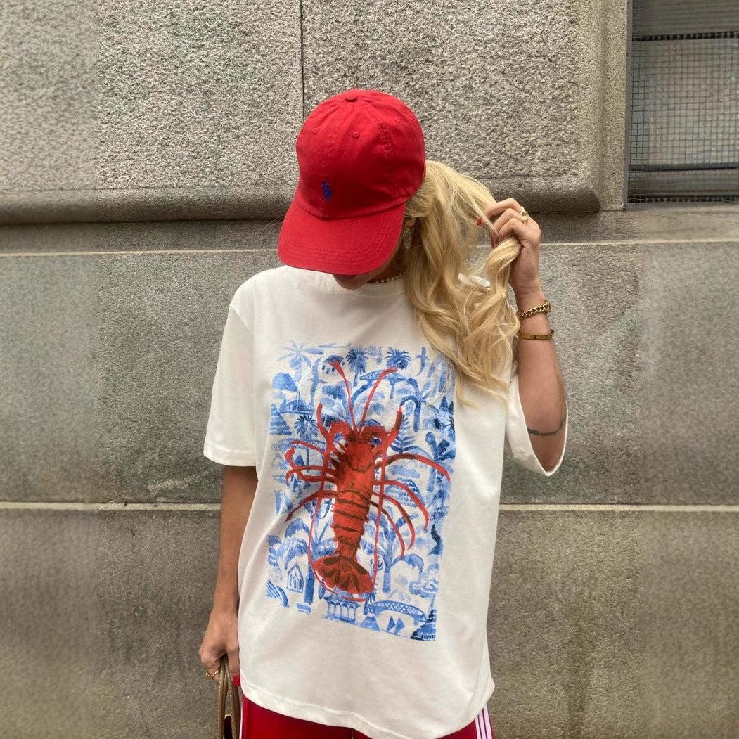 Damen T-Shirt mit künstlerischem Motiv im Vintage-Stil Echo Archiv