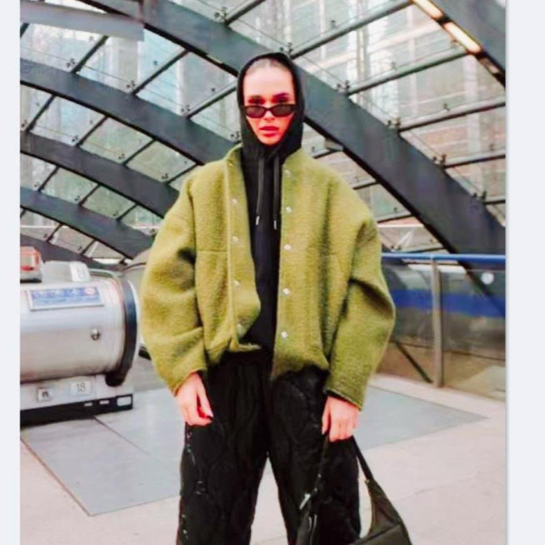 Damen Oversized Wolljacke mit knopflosem Design und weichem Innenfutter Echo Archiv
