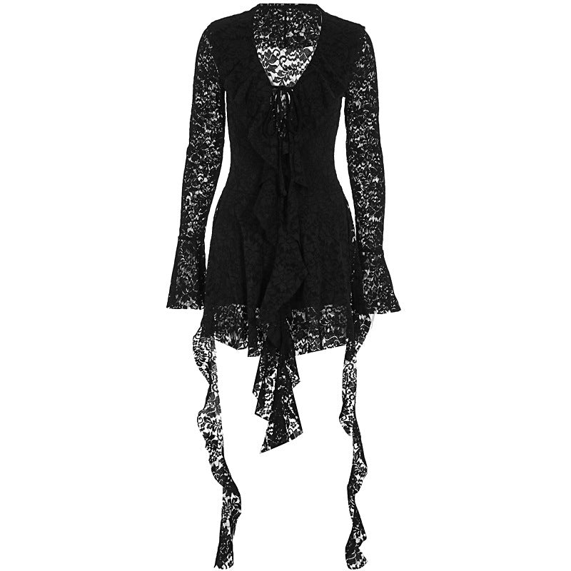 Damen Spitzenkleid mit voluminösen Rüschen Echo Archiv