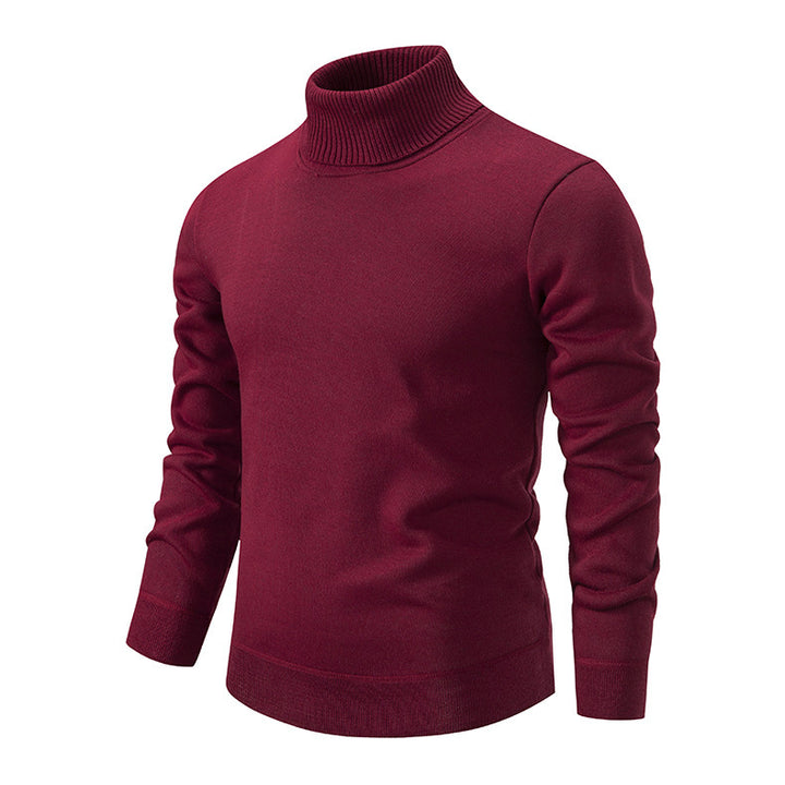 Herren Rollkragenpullover aus weichem Strick mit strukturiertem Design Echoarchiv