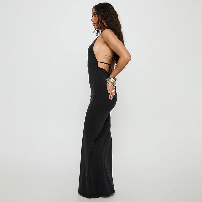 Damen elegantes Maxikleid mit haltem Ausschnitt und figurbetontem Schnitt Echo Archiv